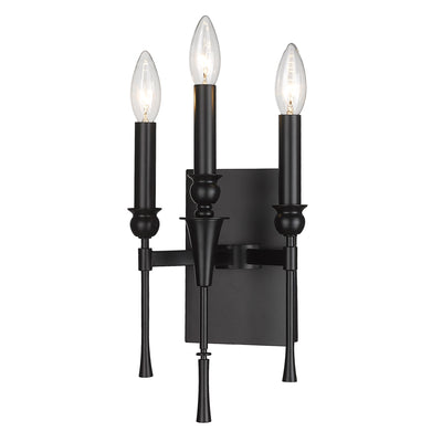 Golden Lighting Landon 3-light Wall Sconce in Matte Black - - Golden Lighting