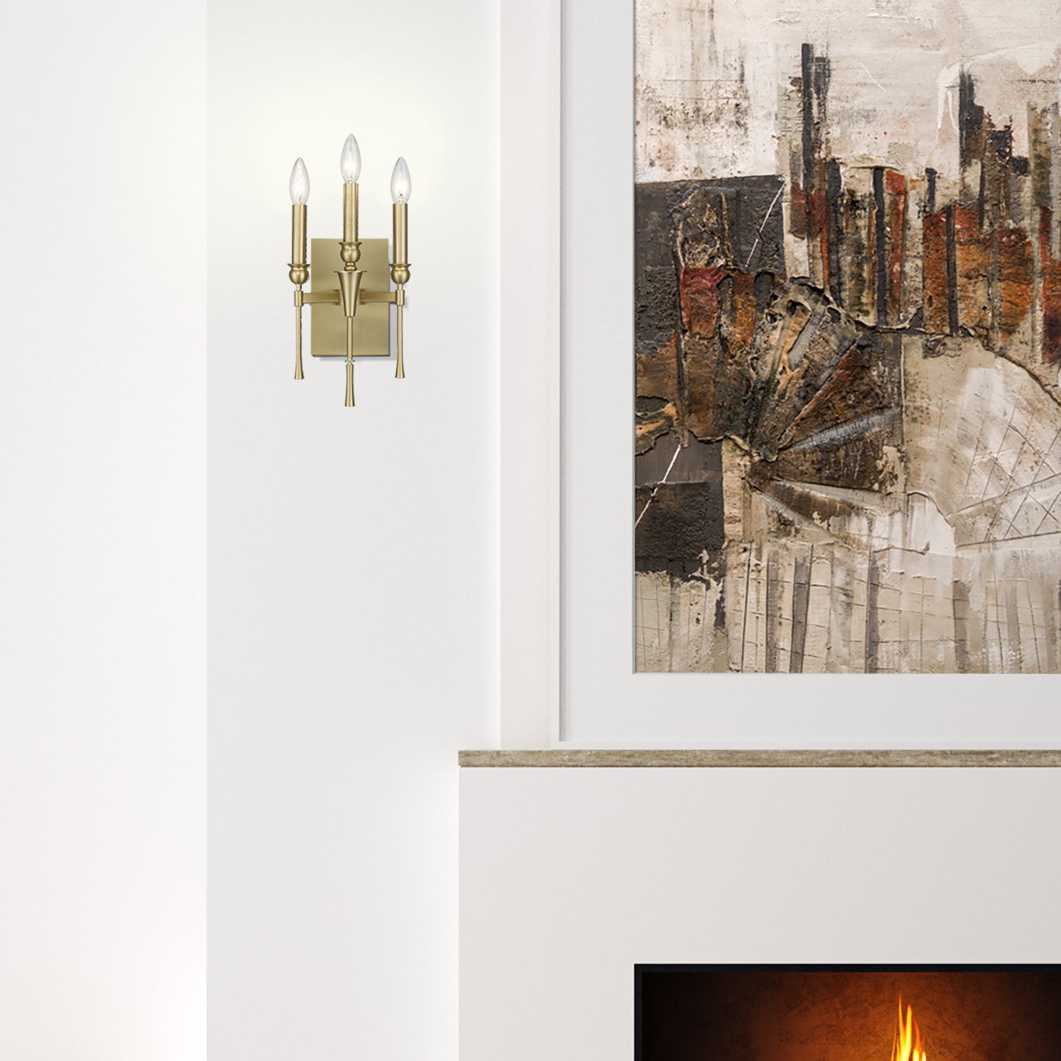 Landon BCB 3 Light Wall Sconce in Brushed Champagne Bronze - Default Title - Golden Lighting