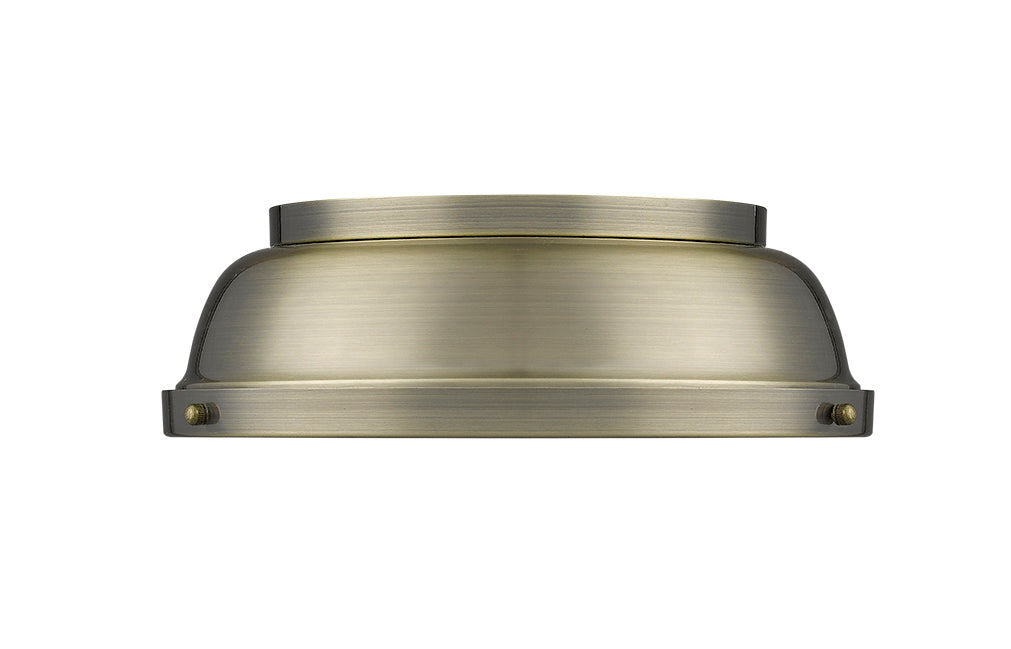 Yep by Golden Lighting Duncan 2-light Flush Mount in Aged Brass - - Golden Lighting