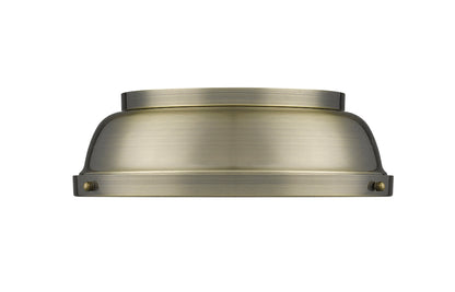 Yep by Golden Lighting Duncan 2-light Flush Mount in Aged Brass - - Golden Lighting