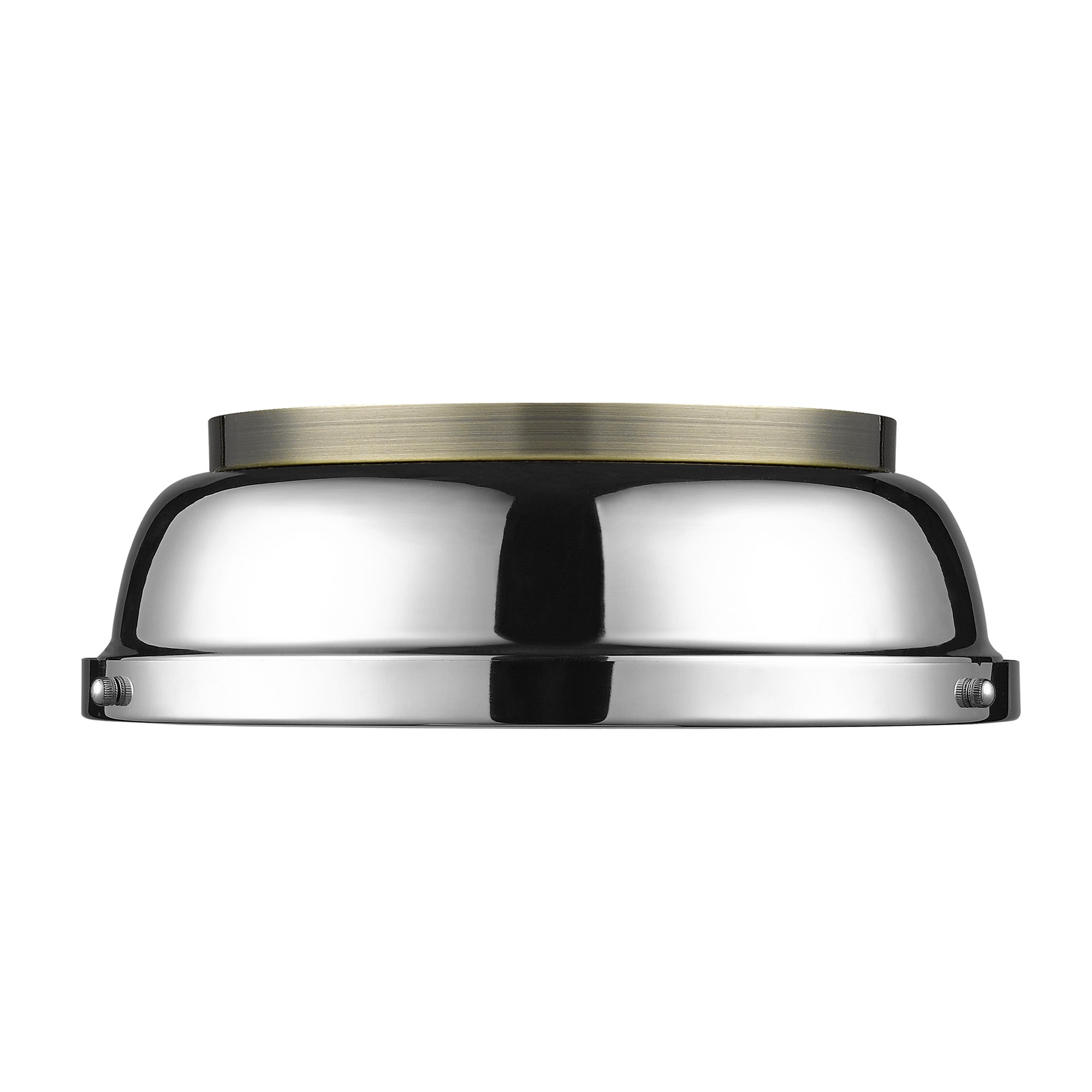Yep by Golden Lighting Duncan 2-light Flush Mount in Aged Brass and Chrome shade - - Golden Lighting