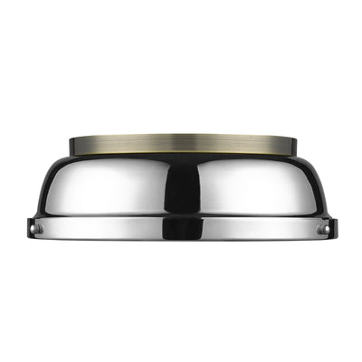 Yep by Golden Lighting Duncan 2-light Flush Mount in Aged Brass and Chrome shade - - Golden Lighting