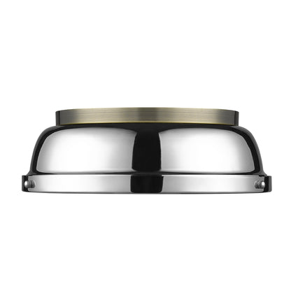 Yep by Golden Lighting Duncan 2-light Flush Mount in Aged Brass and Chrome shade - - Golden Lighting