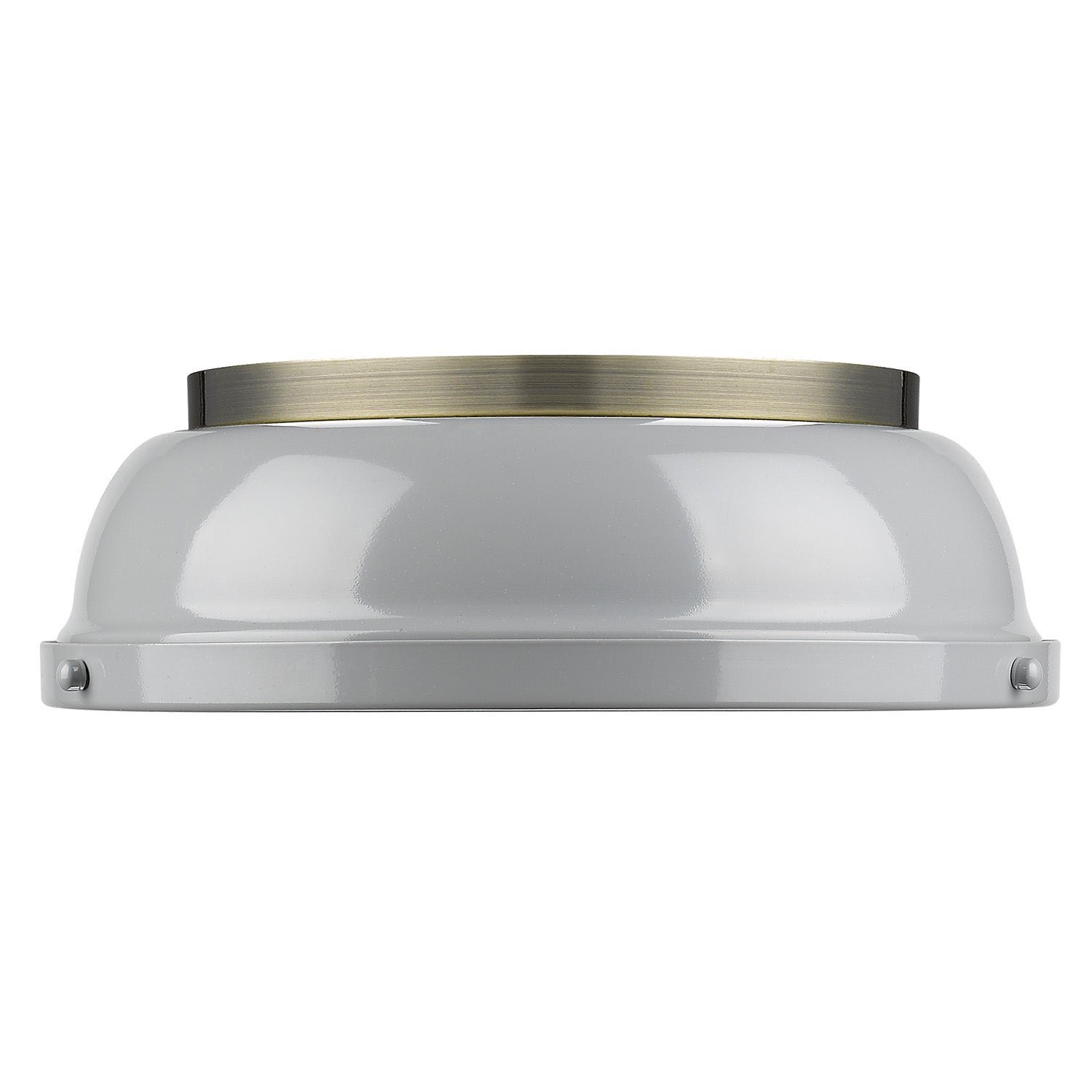 Yep by Golden Lighting Duncan 2-light Flush Mount in Aged Brass and Gray shade - - Golden Lighting