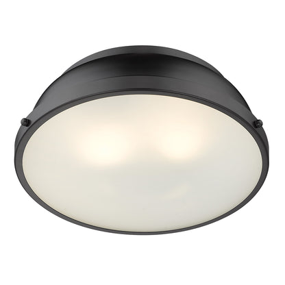 Yep by Golden Lighting Duncan 2-light Flush Mount in Matte Black - - Golden Lighting