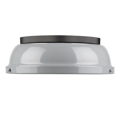 Yep by Golden Lighting Duncan 2-light Flush Mount in Matte Black and Gray shade - - Golden Lighting