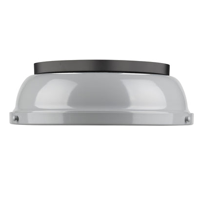 Yep by Golden Lighting Duncan 2-light Flush Mount in Matte Black and Gray shade - - Golden Lighting