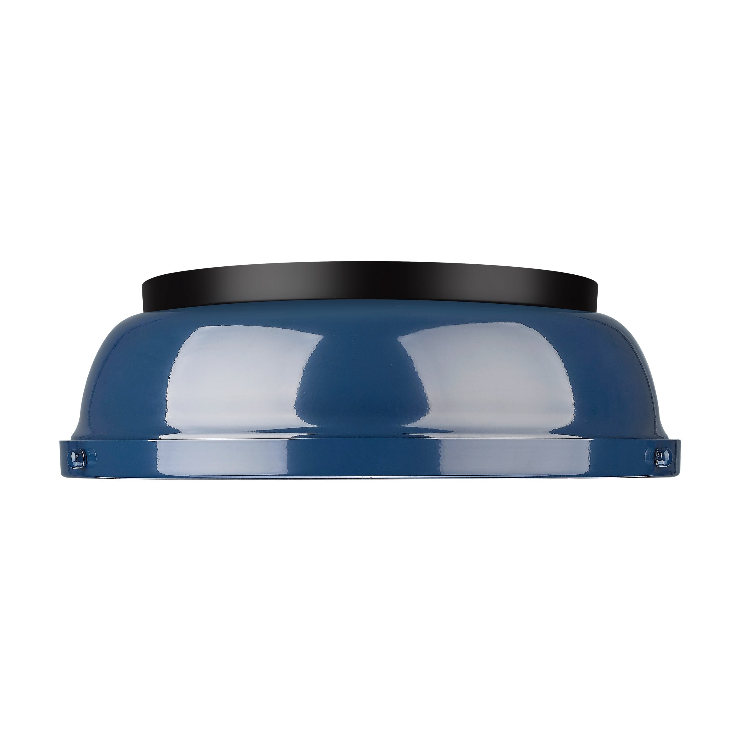 Yep by Golden Lighting Duncan 2-light Flush Mount in Matte Black and Navy Blue shade - - Golden Lighting