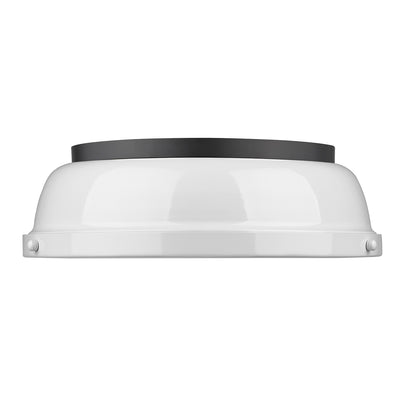 Yep by Golden Lighting Duncan 2-light Flush Mount in Matte Black and White shade - - Golden Lighting