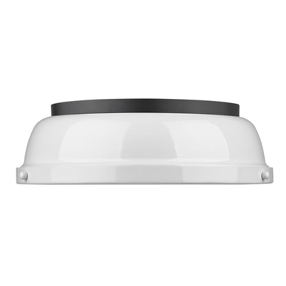 Yep by Golden Lighting Duncan 2-light Flush Mount in Matte Black and White shade - - Golden Lighting