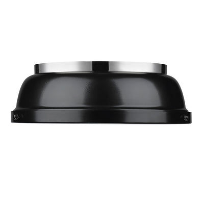 Yep by Golden Lighting Duncan 2-light Flush Mount in Chrome and Black shade - - Golden Lighting