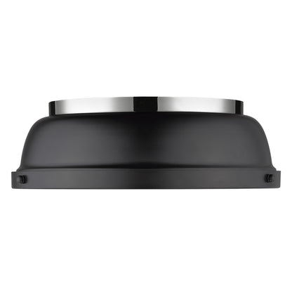 Yep by Golden Lighting Duncan 2-light Flush Mount in Chrome and Matte Black shade - - Golden Lighting