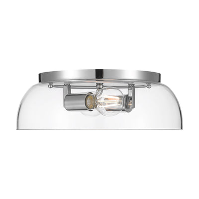 Yep by Golden Lighting Duncan 2-light Flush Mount in Chrome and Clear Glass - - Golden Lighting