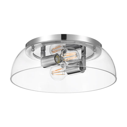 Yep by Golden Lighting Duncan 2-light Flush Mount in Chrome and Clear Glass - - Golden Lighting