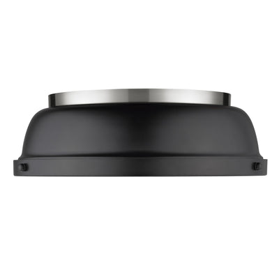 Yep by Golden Lighting Duncan 2-light Flush Mount in Pewter and Matte Black shade - - Golden Lighting