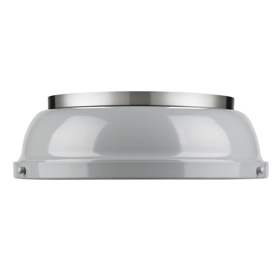 Yep by Golden Lighting Duncan 2-light Flush Mount in Pewter and Gray shade - - Golden Lighting