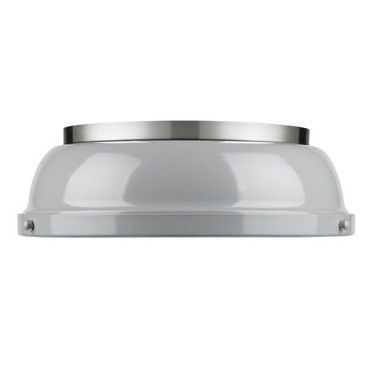 Yep by Golden Lighting Duncan 2-light Flush Mount in Pewter and Gray shade - - Golden Lighting