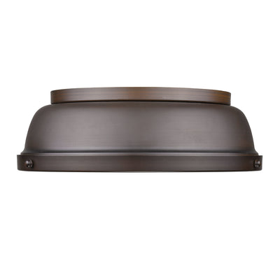 Duncan 2-light Flush Mount in Rubbed Bronze - - Golden Lighting
