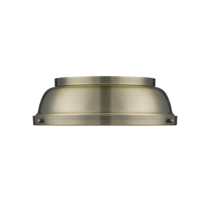 Duncan 14" Flush Mount in Aged Brass with an Aged Brass Shade - Default Title - Golden Lighting