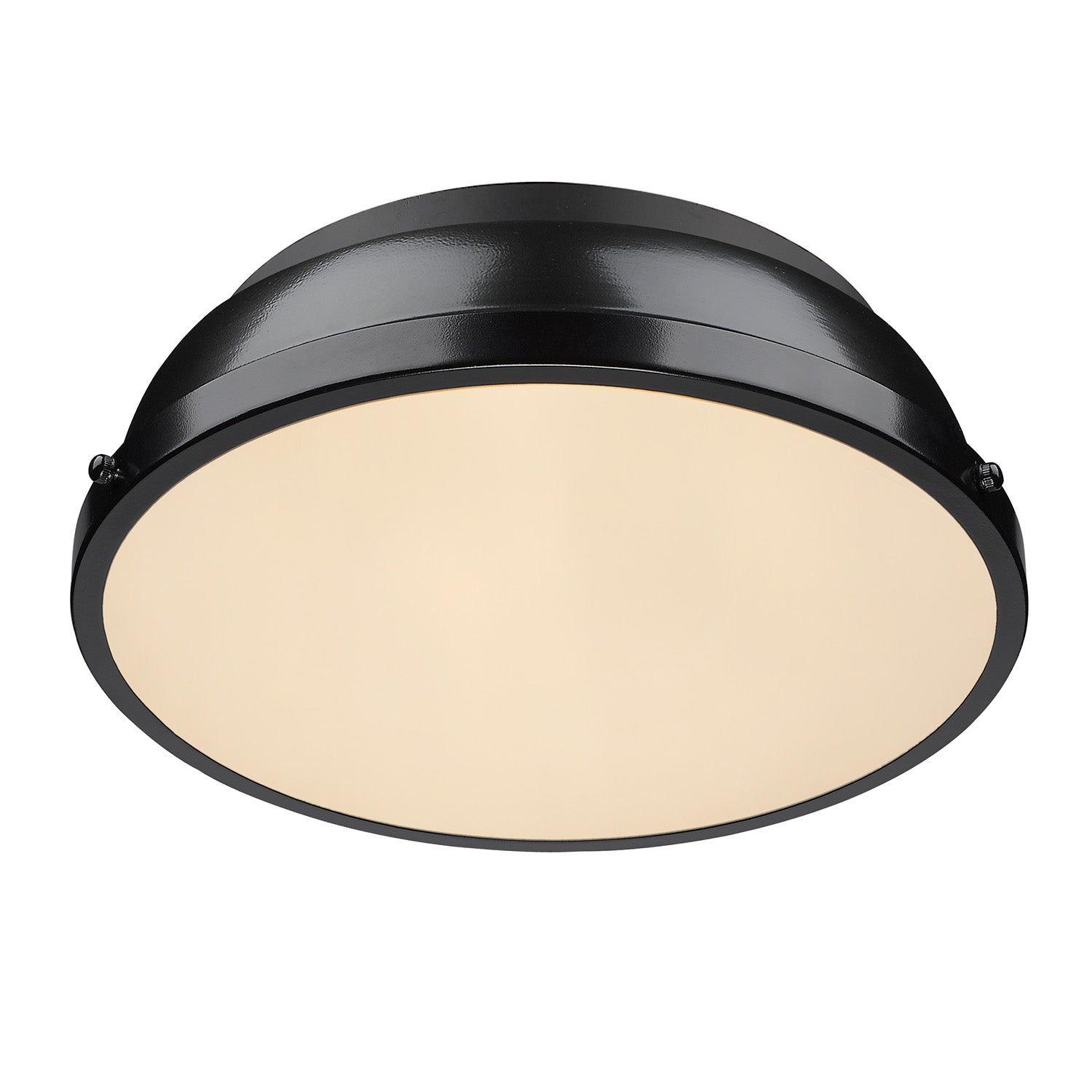 Yep by Golden Lighting Duncan 2-light Flush Mount in Matte Black and Black shade - - Golden Lighting