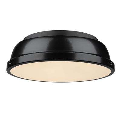 Yep by Golden Lighting Duncan 2-light Flush Mount in Matte Black and Black shade - Default Title - Golden Lighting