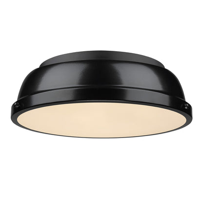 Yep by Golden Lighting Duncan 2-light Flush Mount in Matte Black and Black shade - Default Title - Golden Lighting