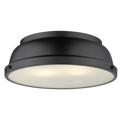 Yep by Golden Lighting Duncan 2-light Flush Mount in Matte Black - Default Title - Golden Lighting