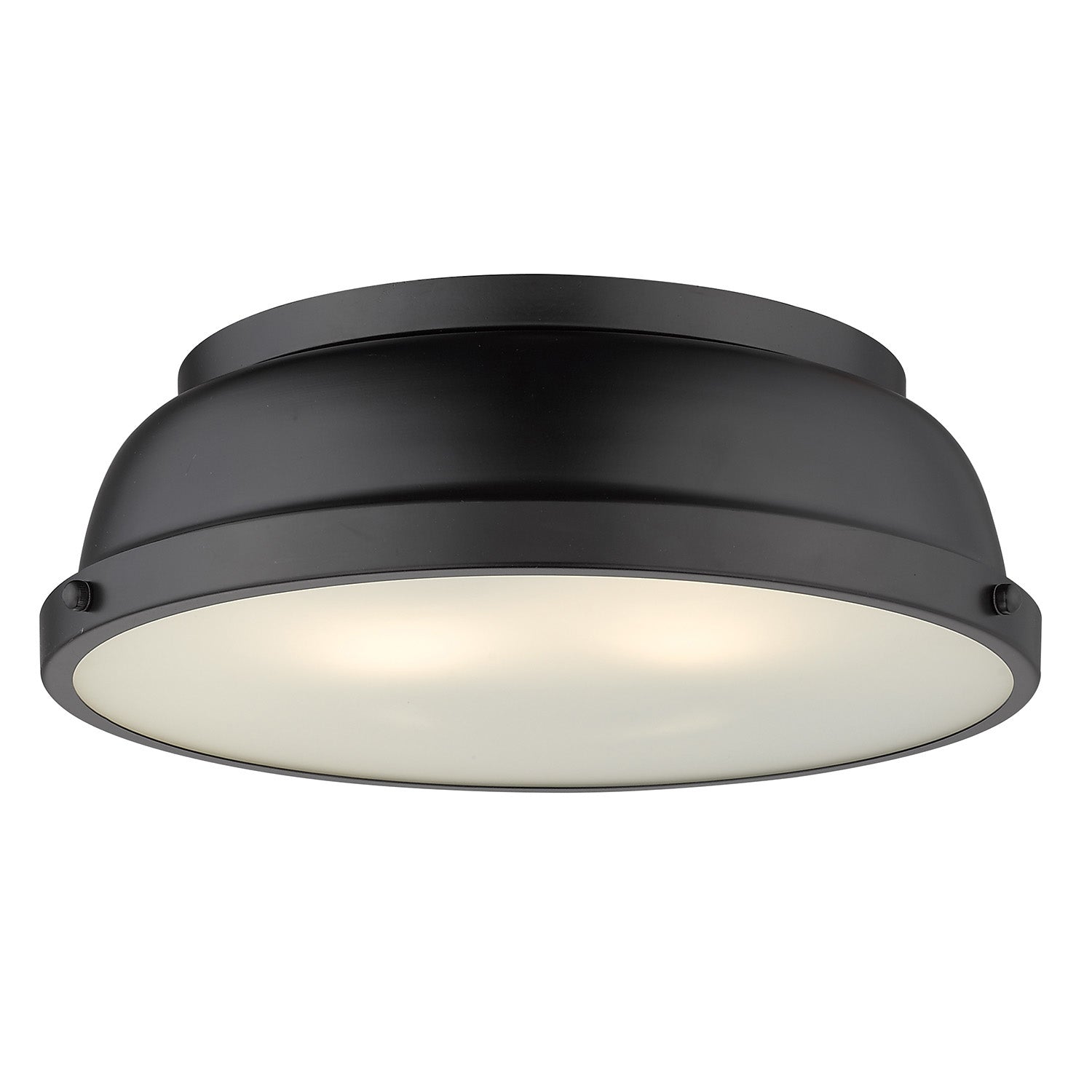 Duncan 14" Flush Mount in Matte Black with a Matte Black Shade - - Golden Lighting