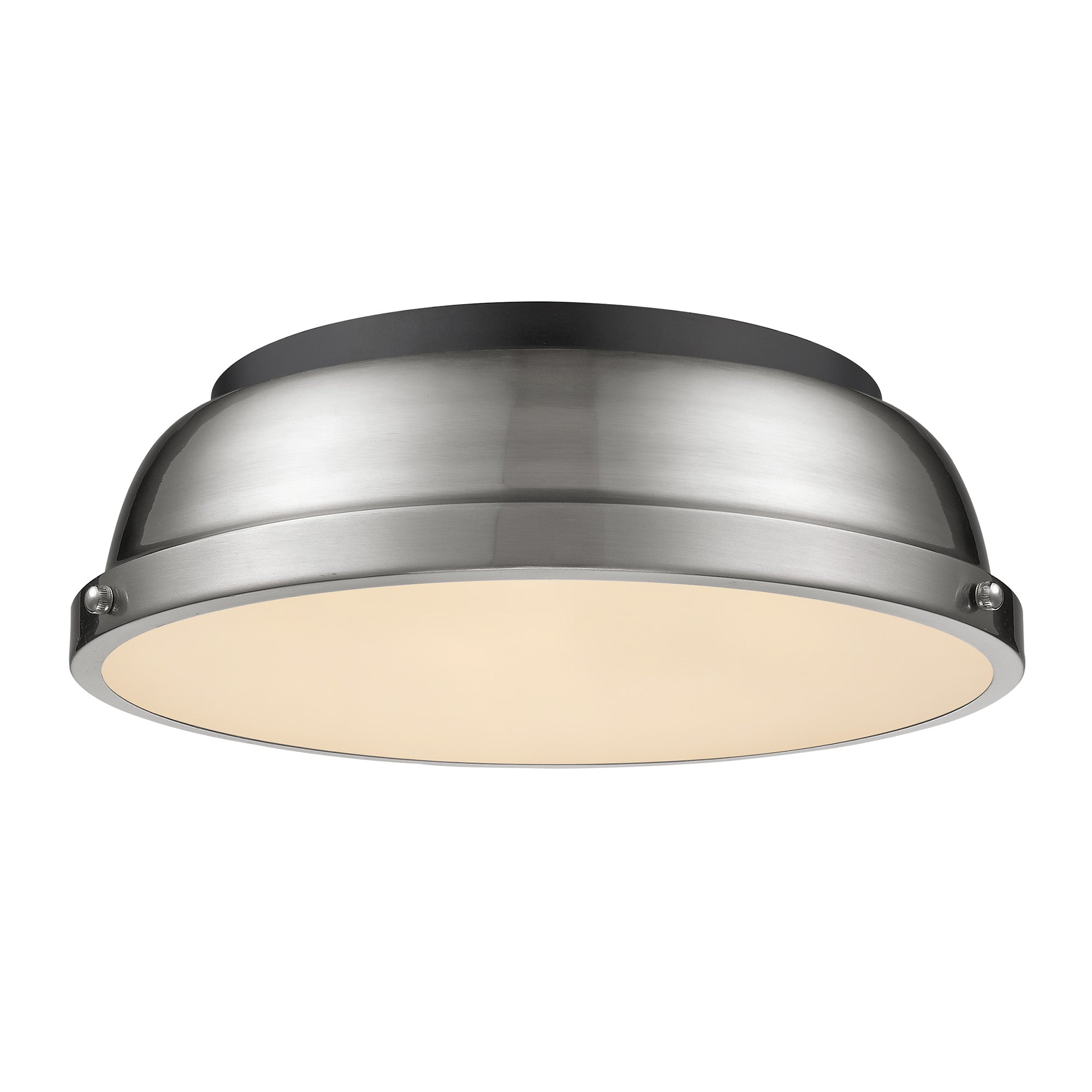 Yep by Golden Lighting Duncan 2-light Flush Mount in Matte Black and Pewter shade - Default Title - Golden Lighting