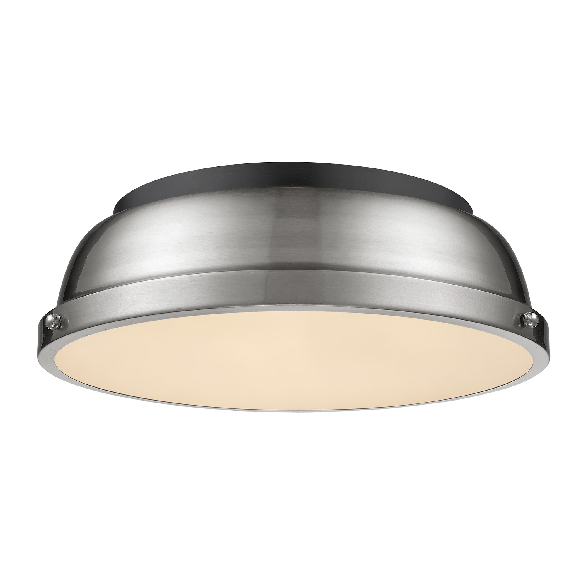 Duncan 14" Flush Mount in Matte Black with Pewter - - Golden Lighting