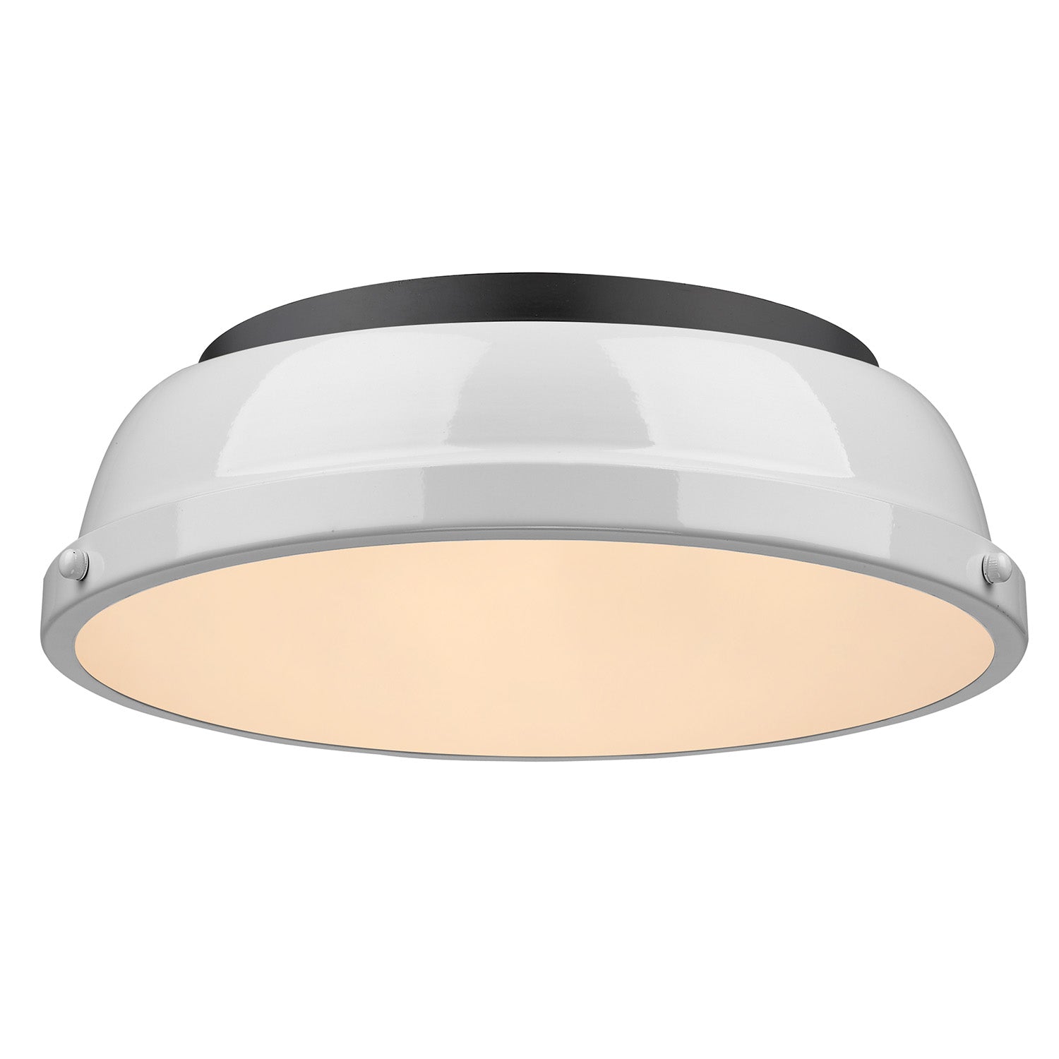 Yep by Golden Lighting Duncan 2-light Flush Mount in Matte Black and White shade - - Golden Lighting