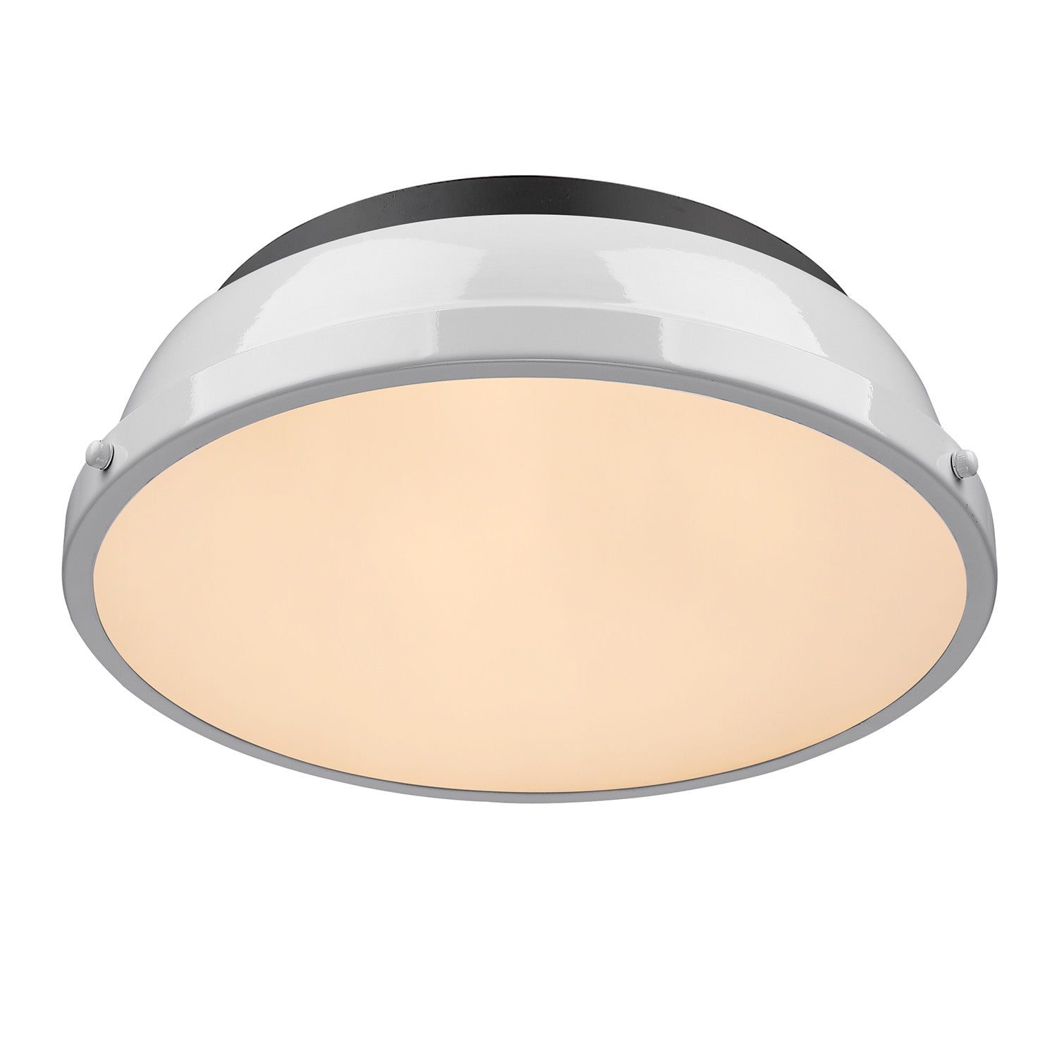 Yep by Golden Lighting Duncan 2-light Flush Mount in Matte Black and White shade - - Golden Lighting