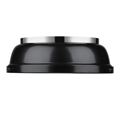 Duncan 14" Flush Mount in Chrome with a Black Shade - Default Title - Golden Lighting