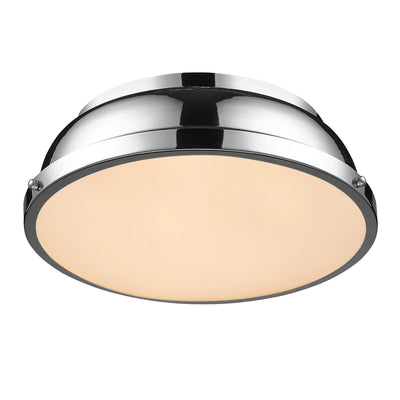 Yep by Golden Lighting Duncan 2-light Flush Mount in Chrome - - Golden Lighting