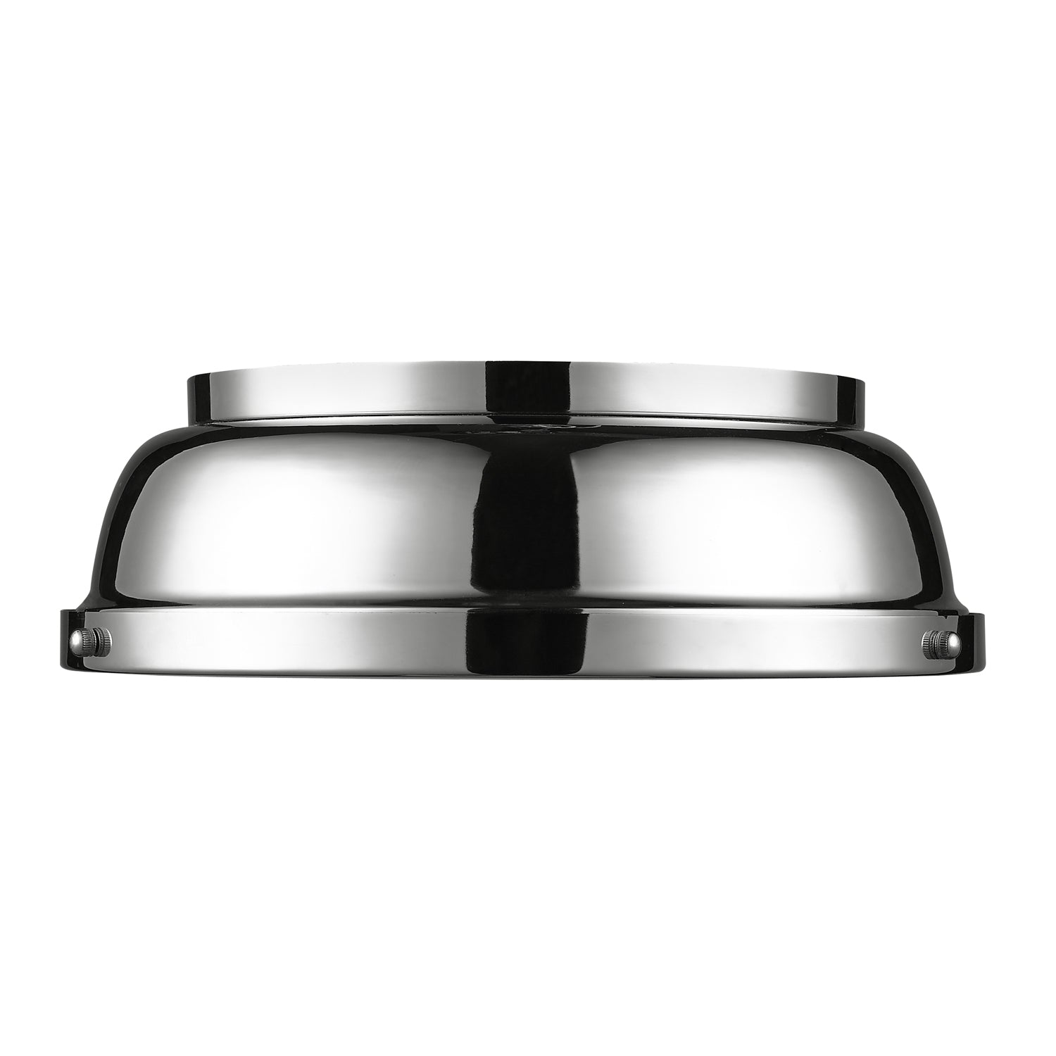 Duncan 14" Flush Mount in Chrome with a Chrome Shade - Default Title - Golden Lighting