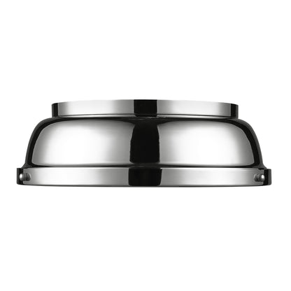 Duncan 14" Flush Mount in Chrome with a Chrome Shade - Default Title - Golden Lighting