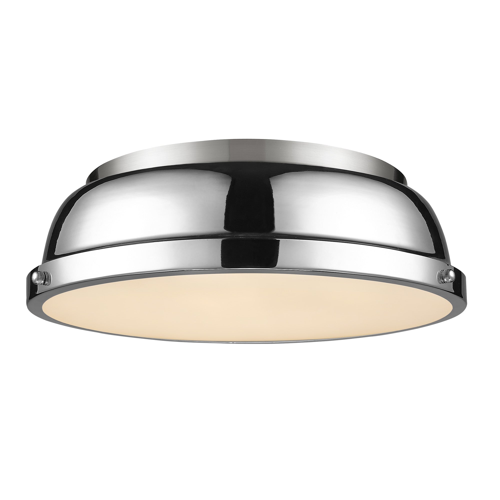 Yep by Golden Lighting Duncan 2-light Flush Mount in Pewter and Chrome shade - Default Title - Golden Lighting