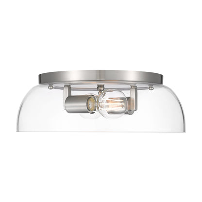 Duncan 14" Flush Mount in Pewter with Clear Glass - - Golden Lighting
