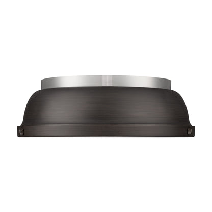 Duncan 3-Light Bath Vanity in Rubbed Bronze with Matte Black - - Golden Lighting