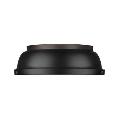 Yep by Golden Lighting Duncan 2-light Flush Mount in Rubbed Bronze and Matte Black shade - Default Title - Golden Lighting