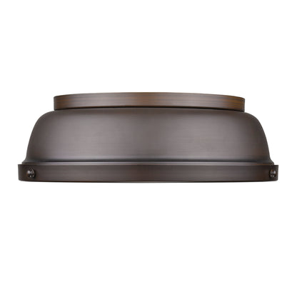 Yep by Golden Lighting Duncan 2-light Flush Mount in Rubbed Bronze and Rubbed Bronze shade