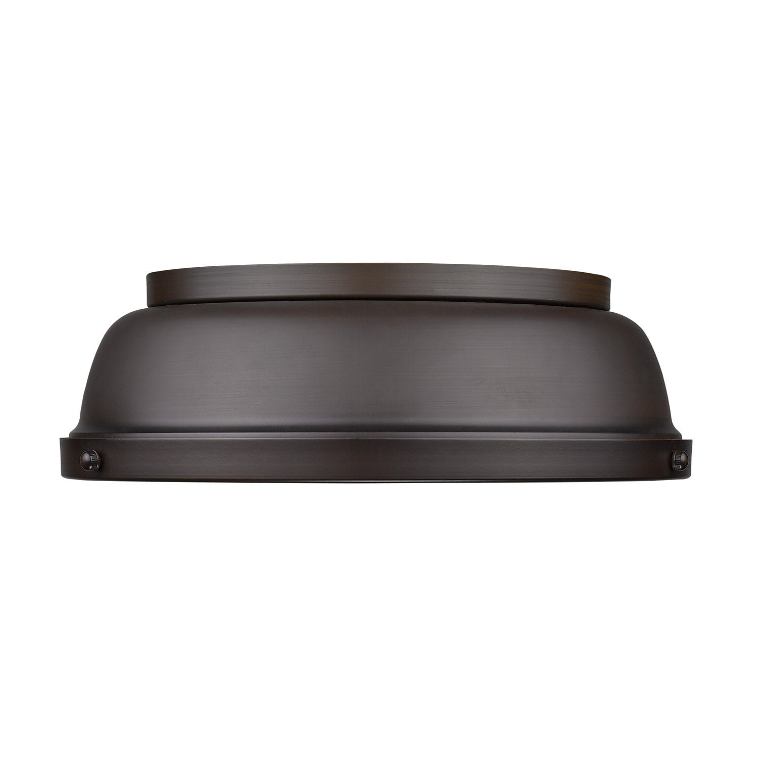 Duncan 14" Flush Mount in Rubbed Bronze with a Rubbed Bronze Shade - Rubbed Bronze / Rubbed Bronze / Bronze - Golden Lighting