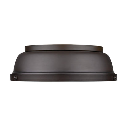 Duncan 14" Flush Mount in Rubbed Bronze with a Rubbed Bronze Shade - Default Title - Golden Lighting