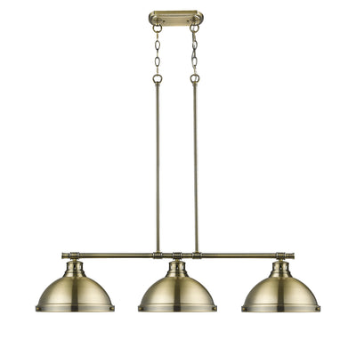Yep by Golden Lighting Duncan 3-light Island Light in Aged Brass - - Golden Lighting