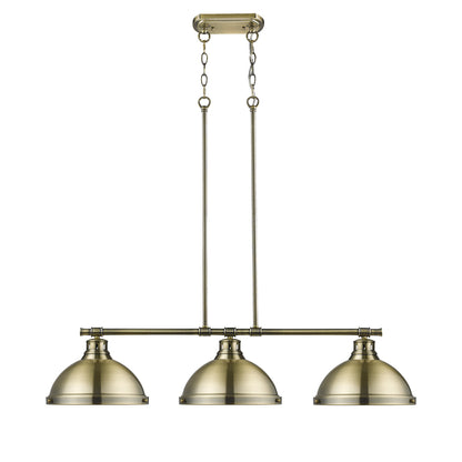 Yep by Golden Lighting Duncan 3-light Island Light in Aged Brass - - Golden Lighting