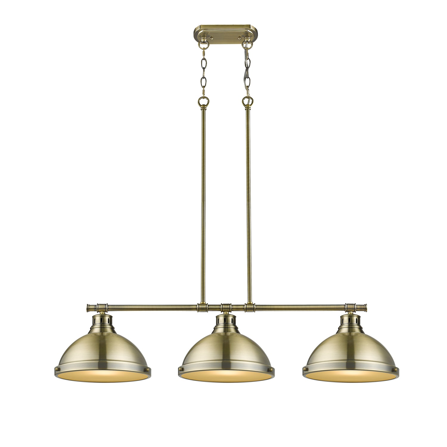 Yep by Golden Lighting Duncan 3-light Island Light in Aged Brass - - Golden Lighting