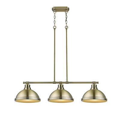 Yep by Golden Lighting Duncan 3-light Island Light in Aged Brass - - Golden Lighting