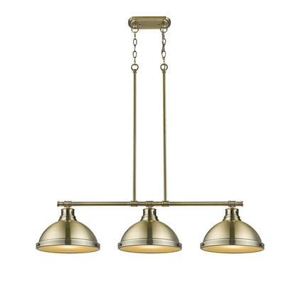 Yep by Golden Lighting Duncan 3-light Island Light in Aged Brass - - Golden Lighting