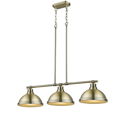 Yep by Golden Lighting Duncan 3-light Island Light in Aged Brass - - Golden Lighting