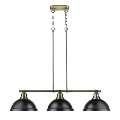 Yep by Golden Lighting Duncan 3-light Island Light in Aged Brass and Matte Black shade - - Golden Lighting
